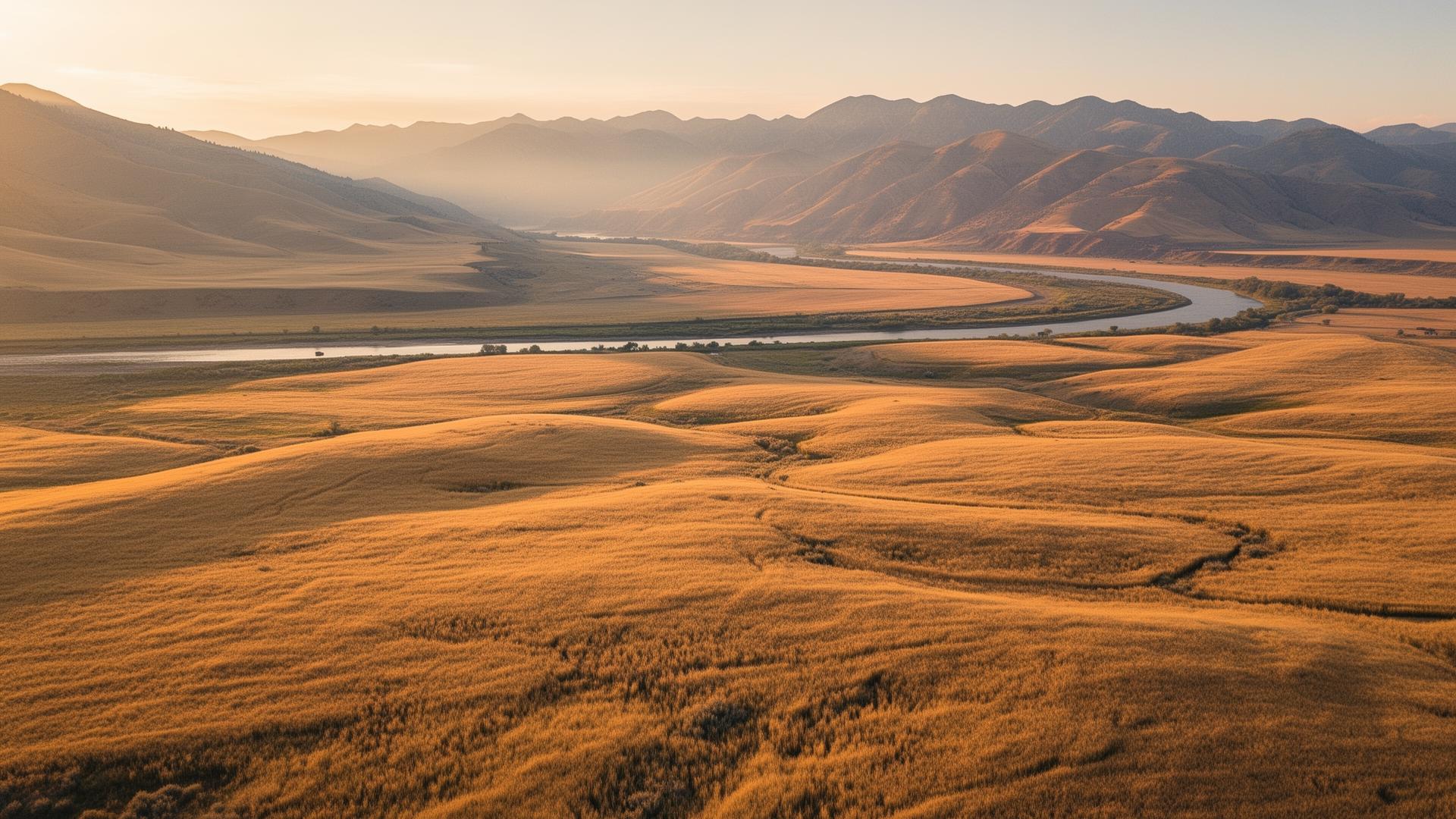Snake River valley at golden hour